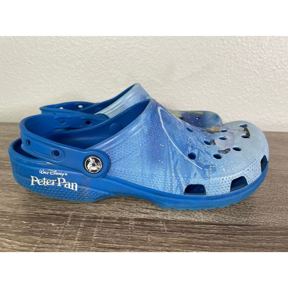 Crocs x Disney Peter Pan Clogs Blue Tinker Bell Lost Boys Collab Men 7 W 9 - Picture 6 of 10